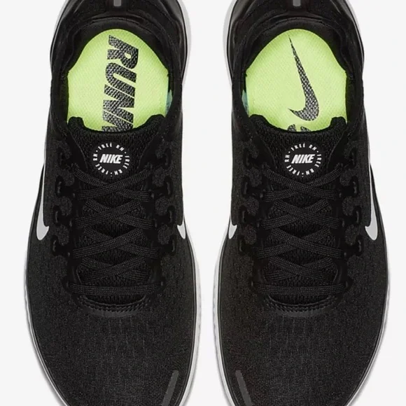 Nike Women’s Free RN 2018 Running Shoe, Black/White Fitness Shoes. Size:8 - Picture 4 of 6
